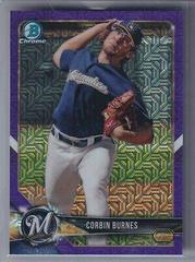 Corbin Burnes [Purple Refractor] #BCP132 Baseball Cards 2018 Bowman Mega Box Chrome Prices