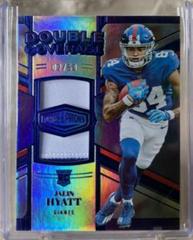 Jalin Hyatt [Blue] #DC-26 Football Cards 2023 Panini Plates and Patches Double Coverage Prices