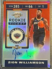 Zion Williamson [Autograph Red] Basketball Cards 2019 Panini Contenders Optic Prices
