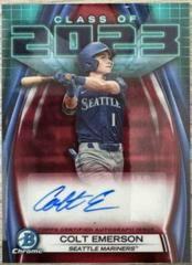 Colt Emerson [Red] #23A-CE Baseball Cards 2023 Bowman Draft Class of Autographs Prices