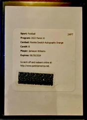 Jameson Williams [Orange] #RSA-JW Football Cards 2022 Panini XR Rookie Swatch Autographs Prices