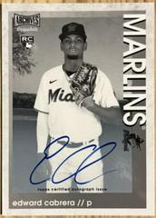 Edward Cabrera [Black & White] #AS-EC Baseball Cards 2022 Topps Archives Snapshots Autographs Prices