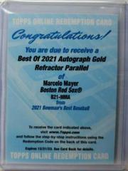 Marcelo Mayer [Gold Refractor] #B21-MMA Baseball Cards 2021 Bowman’s Best of 2021 Autographs Prices