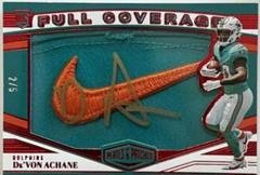 De'Von Achane [Autograph Red] #FC-29 Football Cards 2023 Panini Plates and Patches Full Coverage Prices