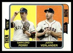 Justin Verlander, Garylord Perry Baseball Cards 2023 Topps Heritage Then and Now Prices