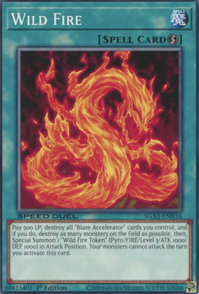 Wild Fire SGX1-ENH16 YuGiOh Speed Duel GX: Duel Academy Box