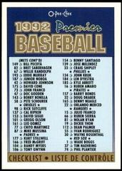 Checklist #8 Baseball Cards 1992 O Pee Chee Premier Prices