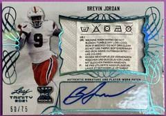 Brevin Jordan [Platinum] Football Cards 2021 Leaf Trinity Patch Autographs Prices