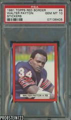 Walter Payton #4 Football Cards 1981 Topps Red Border Stickers Prices