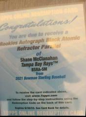 Shane McClanahan [Black Atomic Refractor] Baseball Cards 2021 Bowman Sterling Rookie Autographs Prices