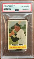 Willie Mays [Hand Cut] #23 Baseball Cards 1961 Bazooka Prices