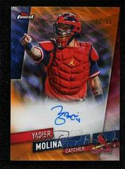 Yadier Molina [Orange Wave Refractor] #FA-YM Baseball Cards 2019 Topps Finest Autographs Prices