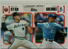 Nolan Ryan, Zack Greinke Baseball Cards 2010 Topps Legendary Lineage Prices