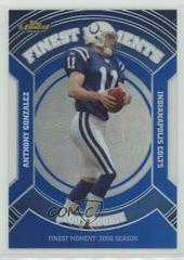 Anthony Gonzalez [Blue Refractor] #RFM-AG Football Cards 2007 Topps Finest Moments Prices
