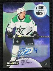 Jason Robertson [Green Autograph] #LN-JR Hockey Cards 2022 Upper Deck Synergy Light Up The Night Prices