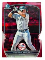 Jasson Dominguez [Sapphire Red] Baseball Cards 2023 Bowman Chrome Prospects Prices