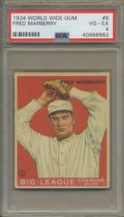 Fred Marberry #8 Baseball Cards 1934 World Wide Gum Prices