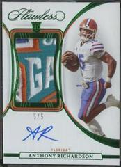 Anthony Richardson [Horizontal Patch Autograph Emerald] #125 Football Cards 2023 Panini Flawless Collegiate Prices