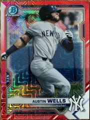 Austin Wells [Red Refractor Mega Box Mojo] #BCP-214 Baseball Cards 2021 Bowman Chrome Prospects Prices