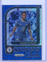 Raheem Sterling [Blue Shimmer] Soccer Cards 2022 Panini Prizm Premier League Scorers Club Prices