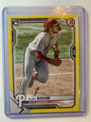 Alec Bohm [Yellow] #2 Baseball Cards 2021 Bowman Prices