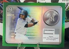 Jasson Dominguez [Green] #MM-16 Baseball Cards 2022 Bowman Platinum Minted in Merit Prices