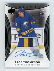 Tage Thompson [Black Foil Patch Autograph] #29 Hockey Cards 2022 Upper Deck Trilogy Prices