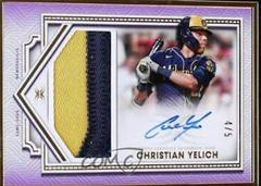 Christian Yelich [Purple] Baseball Cards 2022 Topps Definitive Framed Autograph Patch Collection Prices