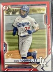Luis Rodriguez [Red Refractor] #BDC-134 Baseball Cards 2021 Bowman Draft Chrome Prices