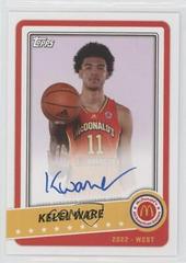 Kel'el Ware Basketball Cards 2022 Topps Chrome McDonald's All-American Paper Autographs Prices