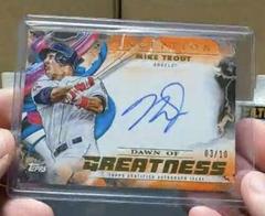 Mike Trout [Orange] Baseball Cards 2023 Topps Inception Dawn of Greatness Autographs Prices