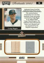Craig Biggio [Materials Combo Gold] Baseball Cards 2003 Playoff Portraits Prices