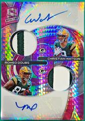 Christian Watson, Romeo Doubs [Pink] Football Cards 2022 Panini Spectra Dual Patch Autographs Prices