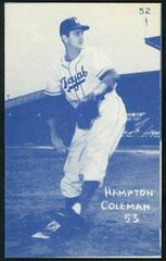 Hampton Coleman [Blue Tint] #52 Baseball Cards 1953 Canadian Exhibits Prices