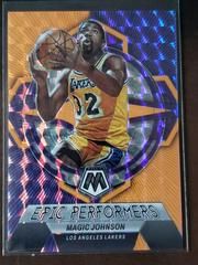 Magic Johnson [Orange Fluorescent] #14 Basketball Cards 2022 Panini Mosaic Epic Performers Prices