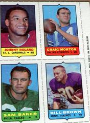 Johnny Roland, Craig Morton, Sam Baker, Bill Brown Football Cards 1969 Topps Four in One Prices