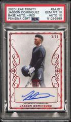 Jasson Dominguez [Red] #A-JD1 Baseball Cards 2020 Leaf Trinity Autographs Prices