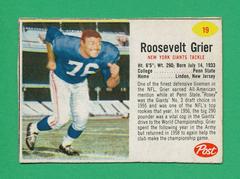Roosevelt Grier [Hand Cut] #19 Football Cards 1962 Post Cereal Prices