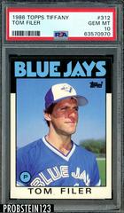 Tom Filer #312 Baseball Cards 1986 Topps Tiffany Prices