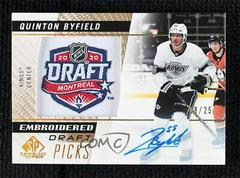 Quinton Byfield [Autograph] Hockey Cards 2021 SP Game Used Embroidered in History Prices