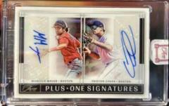 Marcelo Mayer, Triston Casas [Gold] #POA-MT Baseball Cards 2022 Panini Three and Two Plus One Autographs Prices