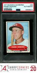 Frank Howard [Hand Cut] Baseball Cards 1971 Bazooka Numbered Prices