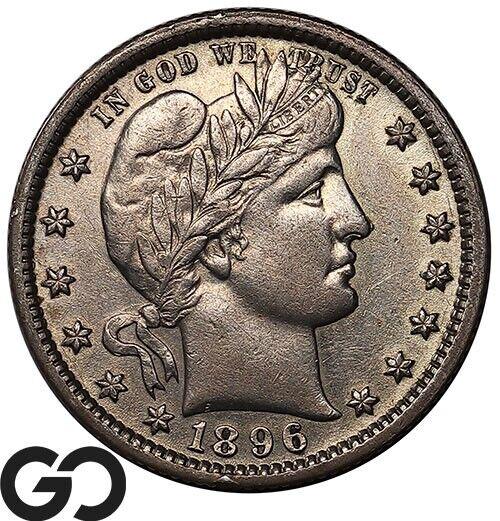 1896 Coins Barber Quarter