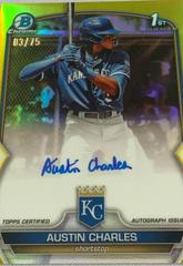 Austin Charles [Yellow] #CPA-AC Baseball Cards 2023 Bowman Chrome Prospect Autographs Prices