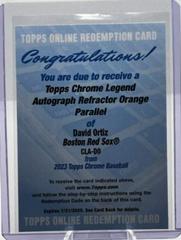 David Ortiz [Orange] Baseball Cards 2023 Topps Chrome Legends Autograph Refractors Prices