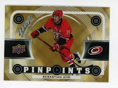 Sebastian Aho [Gold] Hockey Cards 2022 Upper Deck MVP Pinpoints Prices