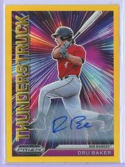 Dru Baker [Autograph Gold Prizm] #T-DB Baseball Cards 2021 Panini Prizm Draft Picks Thunderstruck Prices