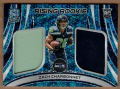 Zach Charbonnet [Blue Neon] #8 Football Cards 2023 Panini Spectra Rising Rookie Materials Prices