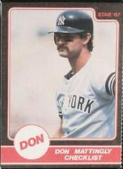Checklist [Perforated] Baseball Cards 1987 Star Mattingly Prices