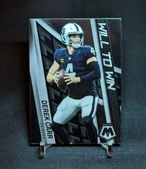 Derek Carr #WW-7 Football Cards 2022 Panini Mosaic Will to Win Prices